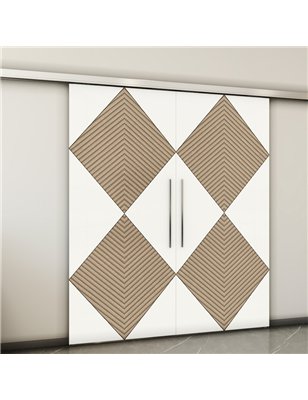 Holzschiebetür Slim-Line - Eiche und Weiss  Model 3054-2