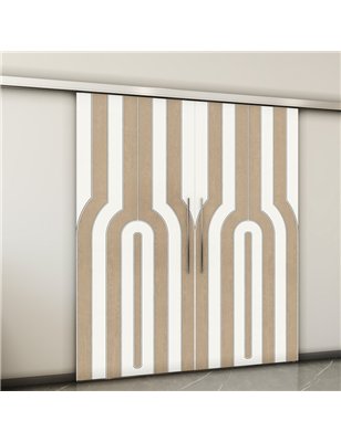 Holzschiebetür Slim-Line - Eiche und Weiss  Model 3056-2