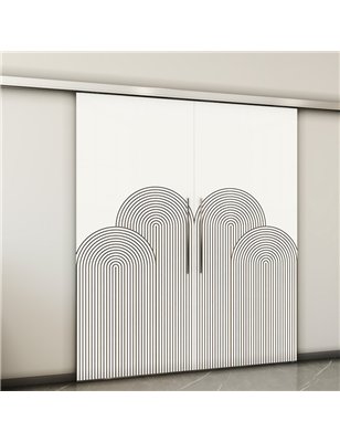 Holzschiebetür Slim-Line - Eiche und Weiss  Model 3057-2