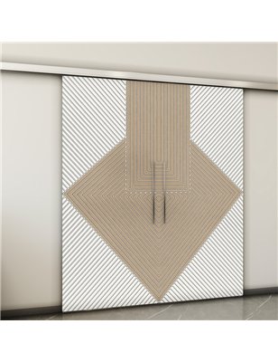 Holzschiebetür Slim-Line - Eiche und Weiss  Model 3058-2
