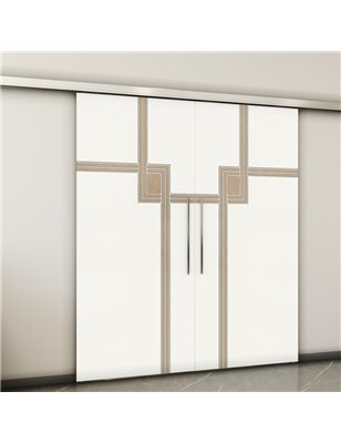 Holzschiebetür Slim-Line - Eiche und Weiss  Model 3059-2