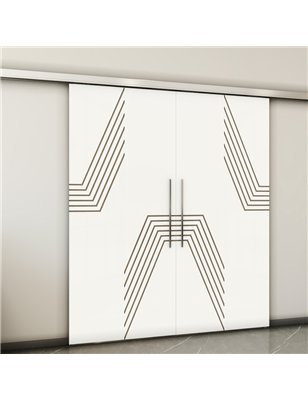 Holzschiebetür Slim-Line - Eiche und Weiss  Model 3060-2