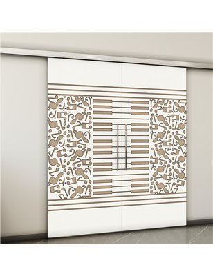 Holzschiebetür Slim-Line - Eiche und Weiss  Model 3061-2