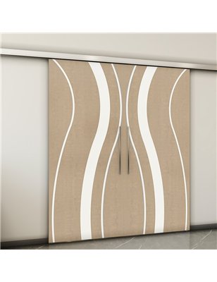 Holzschiebetür Slim-Line - Eiche und Weiss  Model 3064-2
