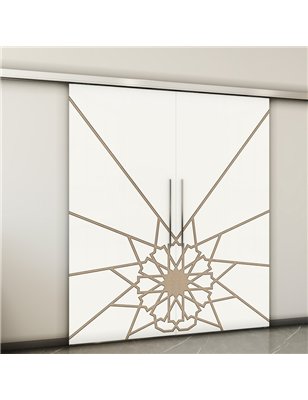 Holzschiebetür Slim-Line - Eiche und Weiss  Model 3068-2
