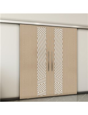 Holzschiebetür Slim-Line - Eiche und Weiss  Model 3070-2