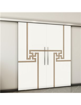 Holzschiebetür Slim-Line - Eiche und Weiss  Model 3071-2