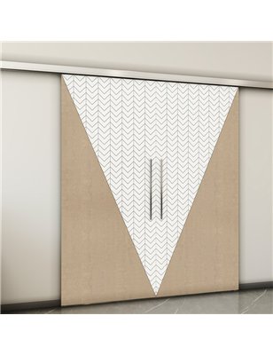 Holzschiebetür Slim-Line - Eiche und Weiss  Model 3078-2