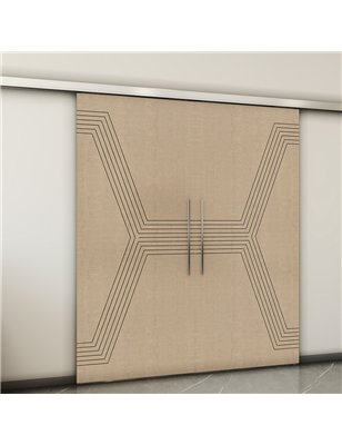Holzschiebetür Slim-Line - Eiche und Weiss  Model 3079-2