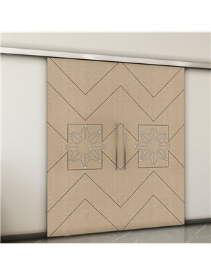 Holzschiebetür Slim-Line - Eiche und Weiss  Model 3082-2