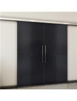 Holzschiebetür Slim-Line - Schwarz  Model 3017-2