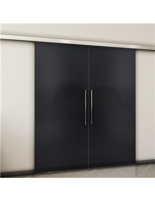Holzschiebetür Slim-Line - Schwarz  Model 3057-2