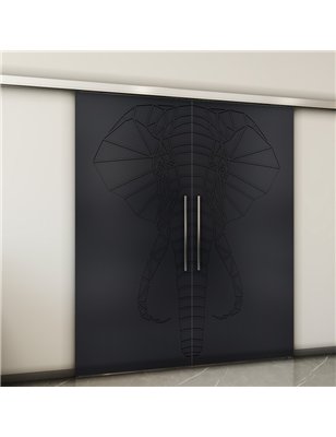 Holzschiebetür Slim-Line - Schwarz  Model 3062-2