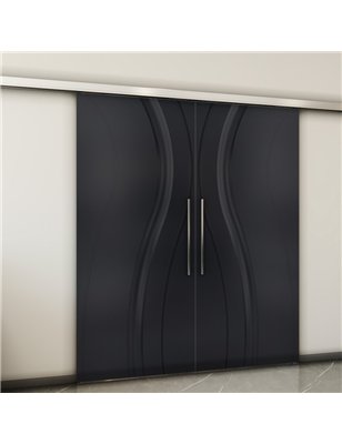 Holzschiebetür Slim-Line - Schwarz  Model 3064-2