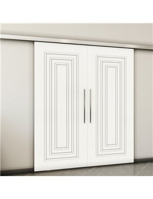 Holzschiebetür Slim-Line - Weiss  Model 3002-2