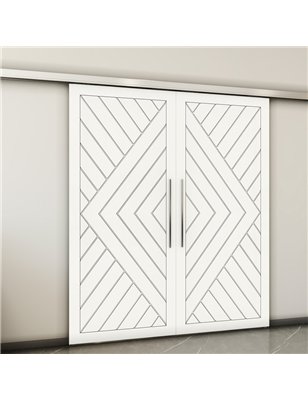 Holzschiebetür Slim-Line - Weiss  Model 3009-2