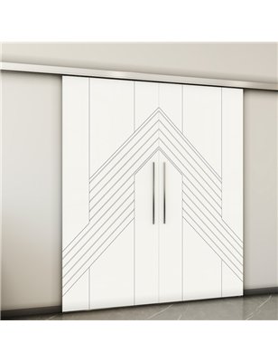 Holzschiebetür Slim-Line - Weiss  Model 3019-2