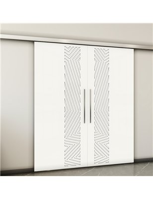 Holzschiebetür Slim-Line - Weiss  Model 3070-2