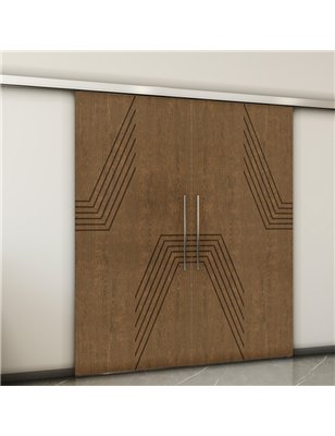 Holzschiebetür Slim-Line - Nussbaum  Model 3060-2