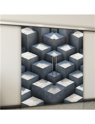 Holzschiebetür Slim-Line - Beton und Stein  Model 3011-2