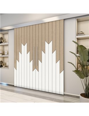 Holzschiebetür Eco-Line - Eiche und Weiss  Model 4039-2