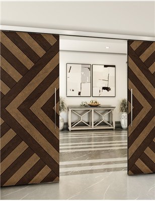 Holzschiebetür Slim-Line - Holz-Mix  Model 4037