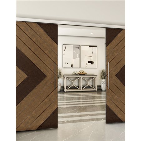 Holzschiebetür Slim-Line - Holz-Mix  Model 4038