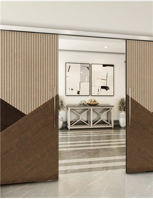 Holzschiebetür Slim-Line - Holz-Mix  Model 4044