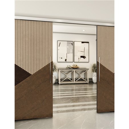 Holzschiebetür Slim-Line - Holz-Mix  Model 4044