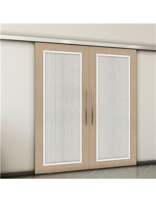 Holzschiebetür Slim-Line - Eiche und Weiss  Model 4005-2