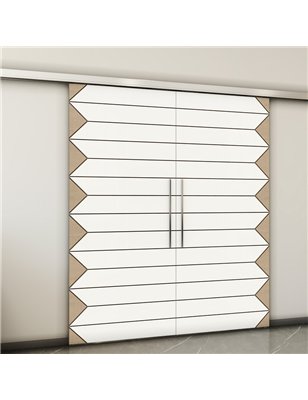 Holzschiebetür Slim-Line - Eiche und Weiss  Model 4007-2