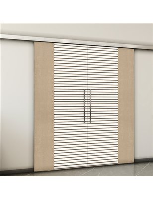 Holzschiebetür Slim-Line - Eiche und Weiss  Model 4012-2