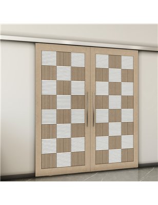 Holzschiebetür Slim-Line - Eiche und Weiss  Model 4015-2