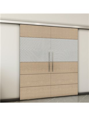 Holzschiebetür Slim-Line - Eiche und Weiss  Model 4020-2