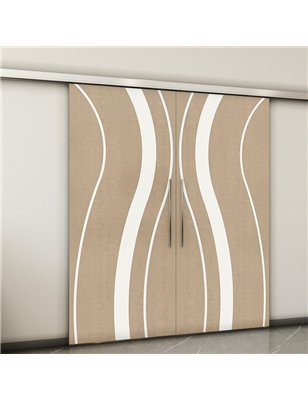 Holzschiebetür Slim-Line - Eiche und Weiss  Model 4064-2