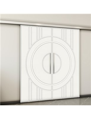 Holzschiebetür Slim-Line - Weiss  Model 4035-2