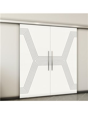 Holzschiebetür Slim-Line - Weiss  Model 4079-2