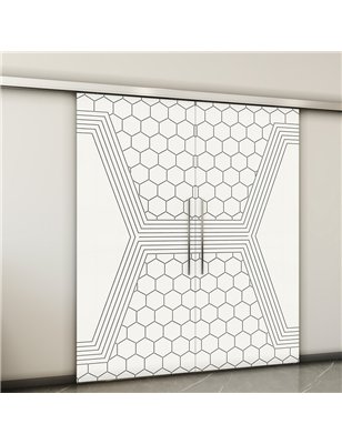 Holzschiebetür Slim-Line - Weiss  Model 4080-2