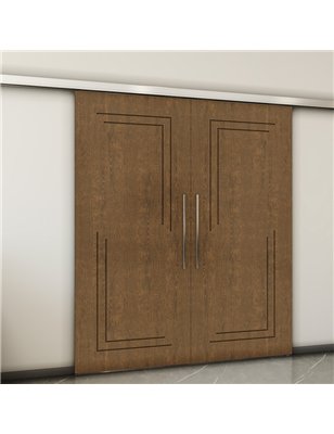 Holzschiebetür Slim-Line - Nussbaum  Model 4065-2