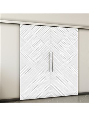 Holzschiebetür Slim-Line - Weiss 3D  Model 4006-2
