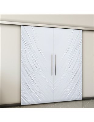 Holzschiebetür Slim-Line - Weiss 3D  Model 4029-2