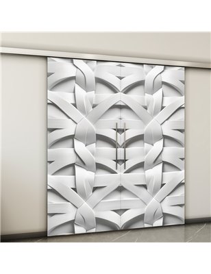 Holzschiebetür Slim-Line - Weiss 3D  Model 4038-2
