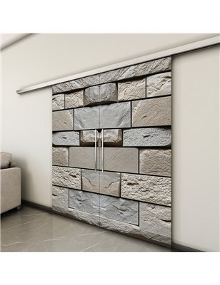 Holzschiebetür Slim-Line - Beton und Stein  Model 4020-3
