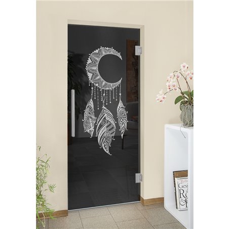Pendeltür Dreamcatcher Gelasert Auf Grauglas