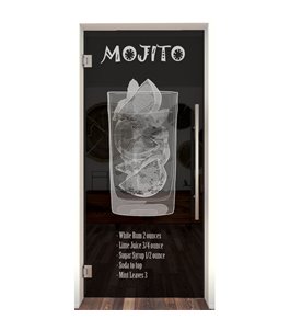 Pendeltür Mojito Gelasert Auf Grauglas