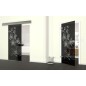 Glasschiebetür ECO-LINE Blume 9 Gelasert Auf Grauglas