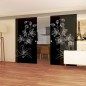 Glasschiebetür ECO-LINE Blume 9 Gelasert Auf Grauglas