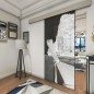 Glasschiebetür ECO-LINE Phuket Gelasert Auf Grauglas Glasschiebetür ECO-LINE Phuket Gelasert Auf Grauglas