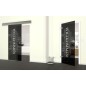 Glasschiebetür ECO-LINE Willkommen Gelasert Auf Grauglas Glasschiebetür ECO-LINE Willkommen Gelasert Auf Grauglas
