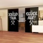 Glasschiebetür ECO-LINE Glück Auf Gelasert Auf Grauglas Glasschiebetür ECO-LINE Glück Auf Gelasert Auf Grauglas